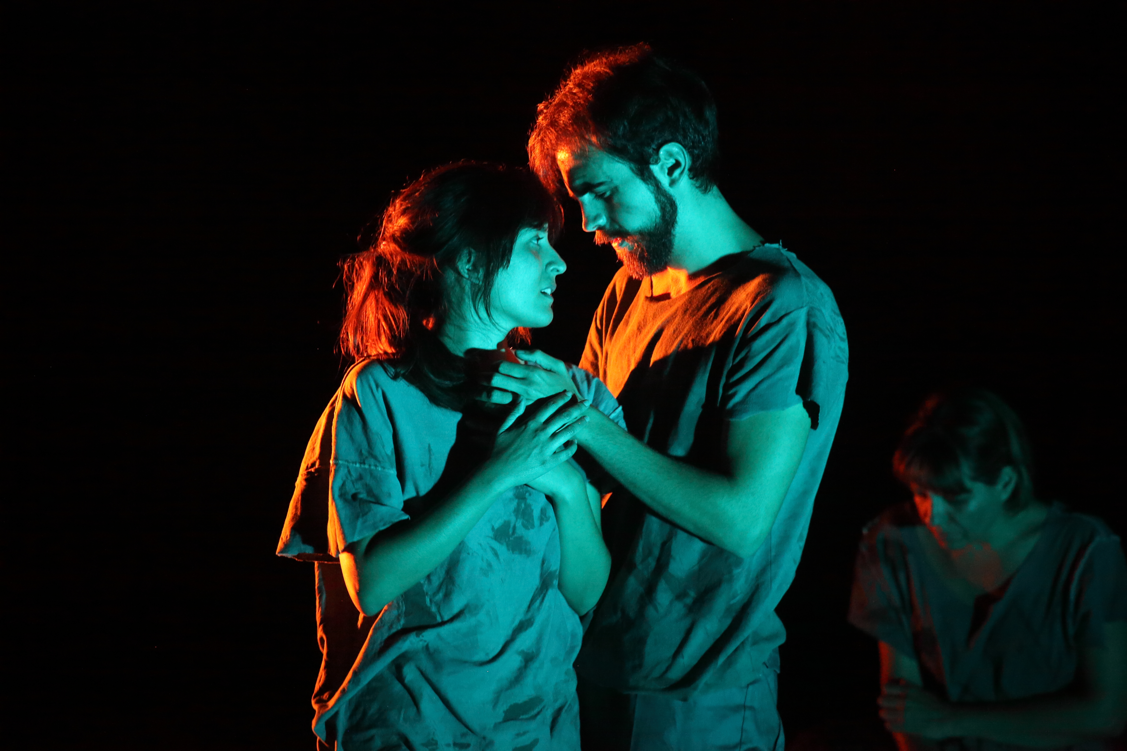 Escena de l'obra "Una mirada, un pensament". Grup de teatre de la Universitat Miguel Hernández d'Elx