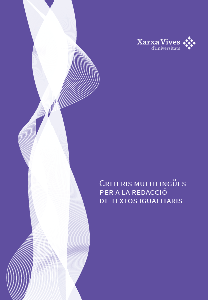 Couverture d’ouvrage : Criteris multilingües per a la redacció de textos igualitaris