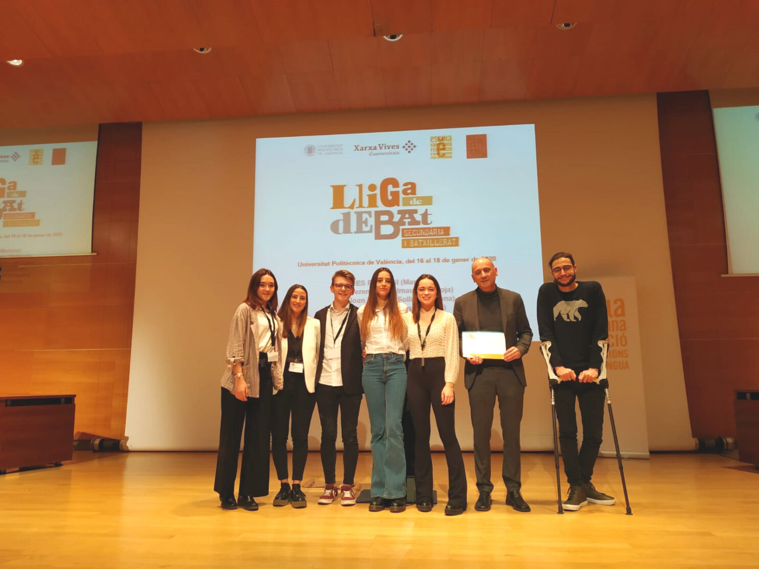 Equip campió fase local UPV. Lliga de Debat de Secundària i Batxillerat