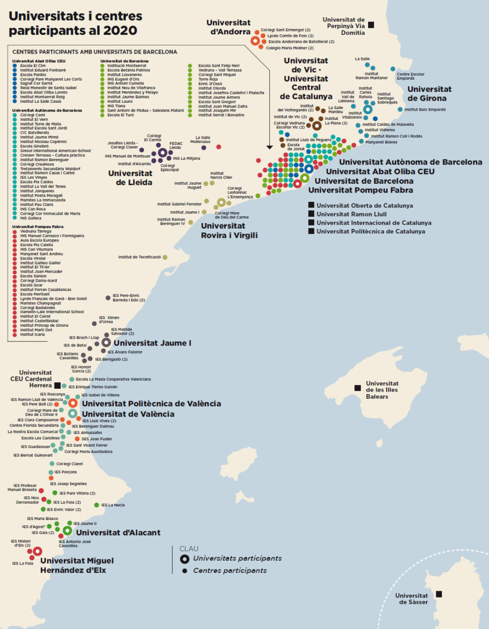 Mapa participació Lliga de Debat de Secundària i Batxillerat