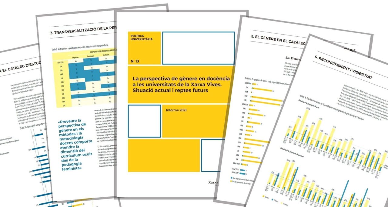 Informe de perspectiva de gènere en docència a les universitats de la XVU